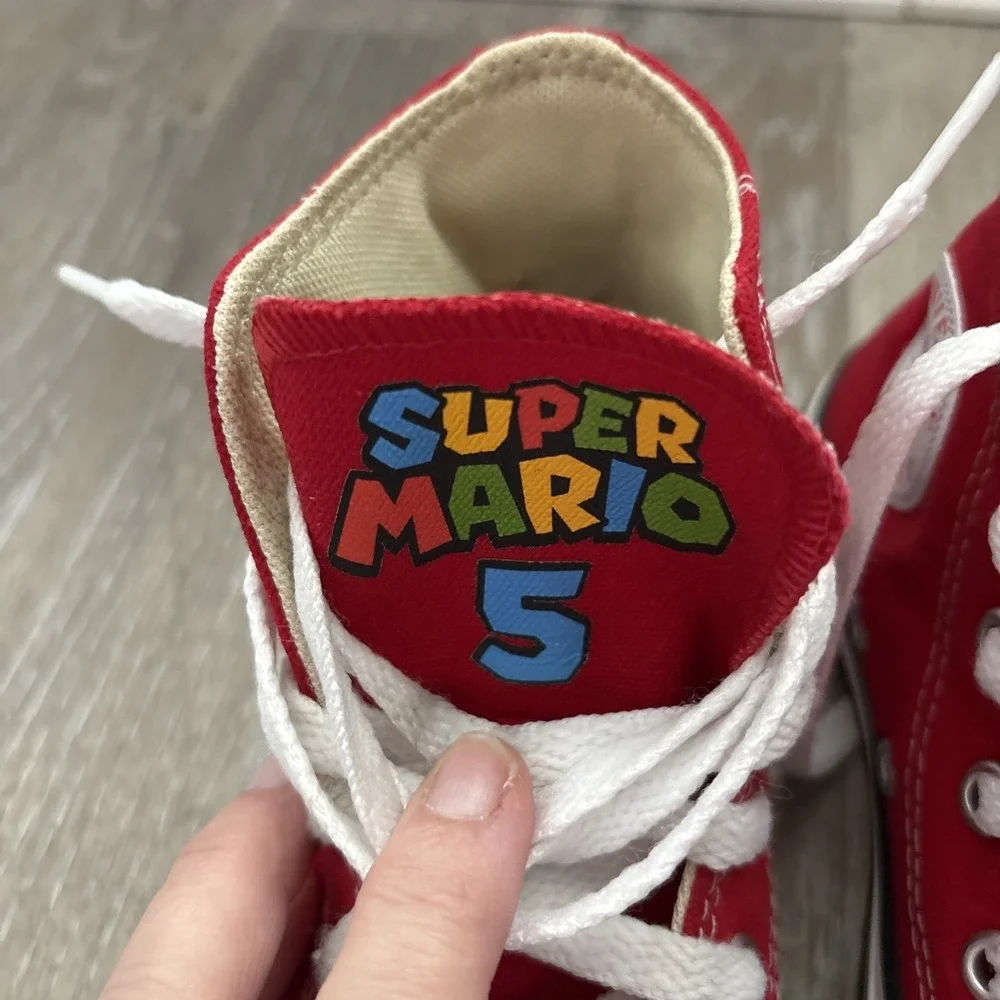 Converse Custom Super Mario Red Children's High Tops Size 11 Titus